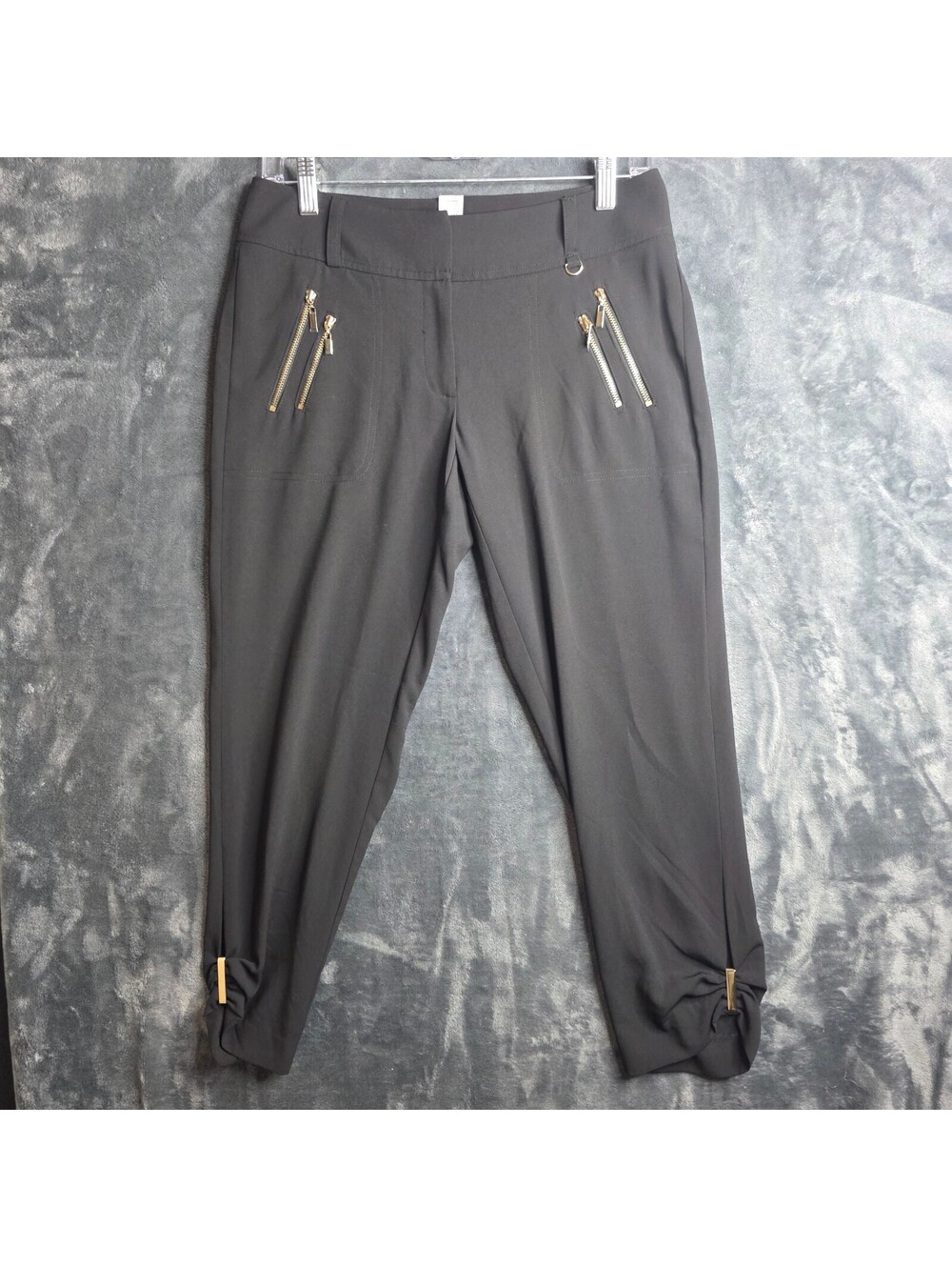 Vintage Cache Women’s Black Dress Pants Sz 2 Gold Accents